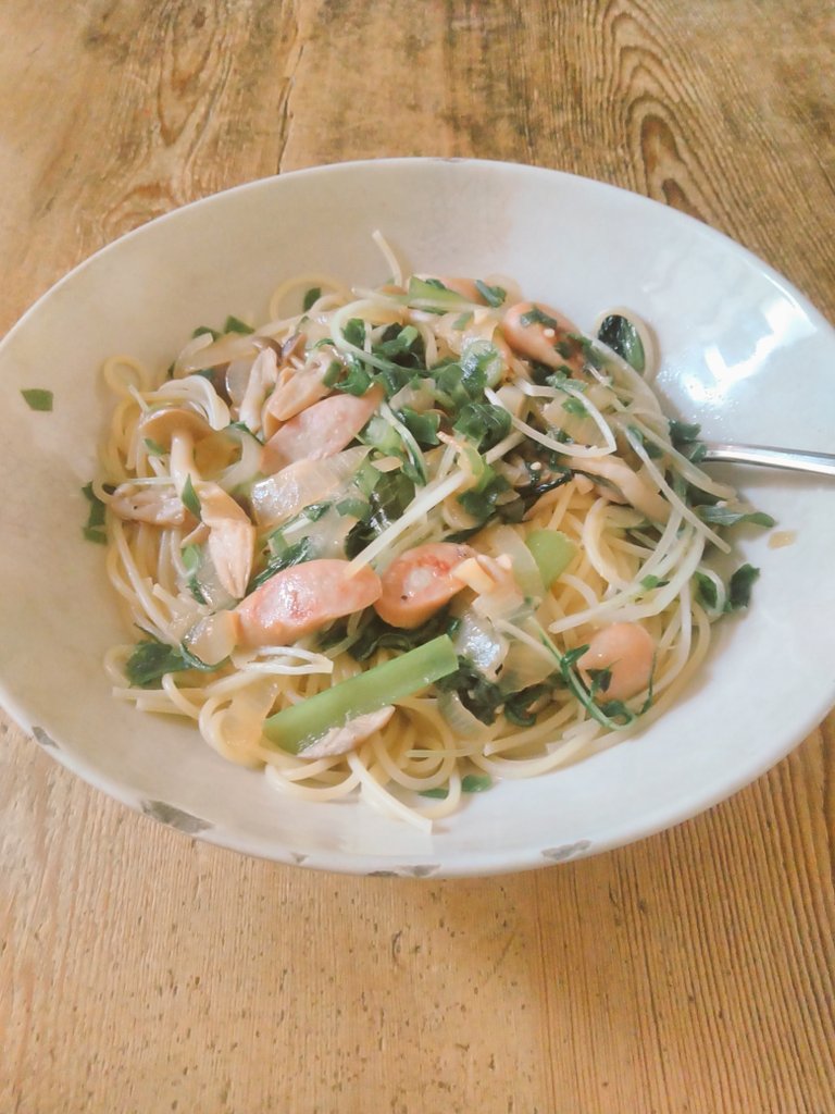 Gantomi1's tweet photo. 美味しいパスタ作った父〜♪ https://t.co/cPoPStTmeT