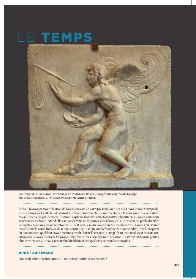 Philo_LeRobert's tweet photo. Bas-relief du dieu Kairos, sarcophage en marbre du iie siècle, d’après un original de Lysippe 
du ive siècle avant J.-C., Museo Civico d’Arte Antica, Turin.
En ouverture du chapitre sur Le Temps de notre Manuel de philosophie. Rabelais en prime https://t.co/IcE9tV0r5O