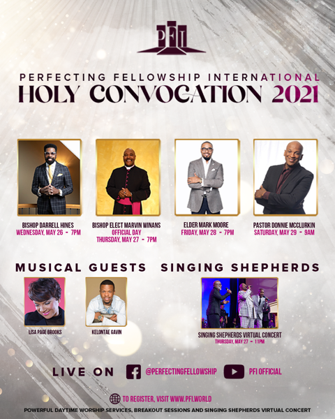 PFIglobal's tweet photo. You still have time to register for #PFICH2021 Registration ends Monday, May 24, 2021. Register online at https://t.co/tVjZuVbAf4. Don't miss Holy Convocation 2021! https://t.co/E4eI8SUmNC