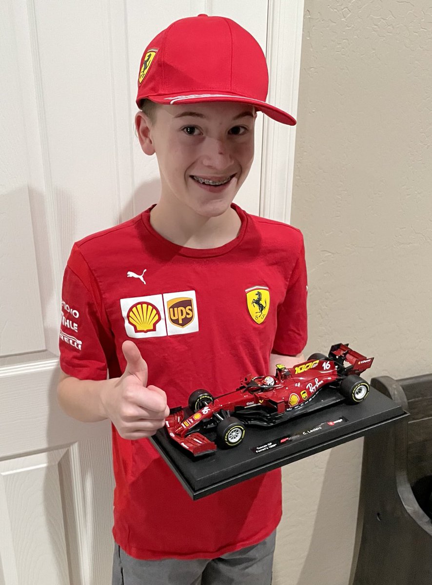 rybadz37's tweet photo. Hey ⁦@Charles_Leclerc⁩ , good luck on your home race on Sunday! My son, Broc, also has his birthday on Sunday and is ecstatic he gets to watch and cheer you and the ⁦@ScuderiaFerrari⁩ team race at one of the best circuits! As you ca see he’s a big fan! https://t.co/e0IfMNkMUh