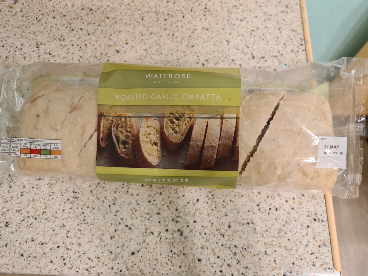 Becky Mott (@mottgottwit) on Twitter photo Hi <a href="/waitrose/">Waitrose & Partners</a>, I bought this garlic ciabatta and went to use it last night only to find it was mouldy before the expiry date (tomorrow).
Obviously I wasn't happy but was working today so couldn't make the 15 minute walk to take it back. What should I do? Hi <a href="/waitrose/">Waitrose & Partners</a>, I bought this garlic ciabatta and went to use it last night only to find it was mouldy before the expiry date (tomorrow).
Obviously I wasn't happy but was working today so couldn't make the 15 minute walk to take it back. What should I do?