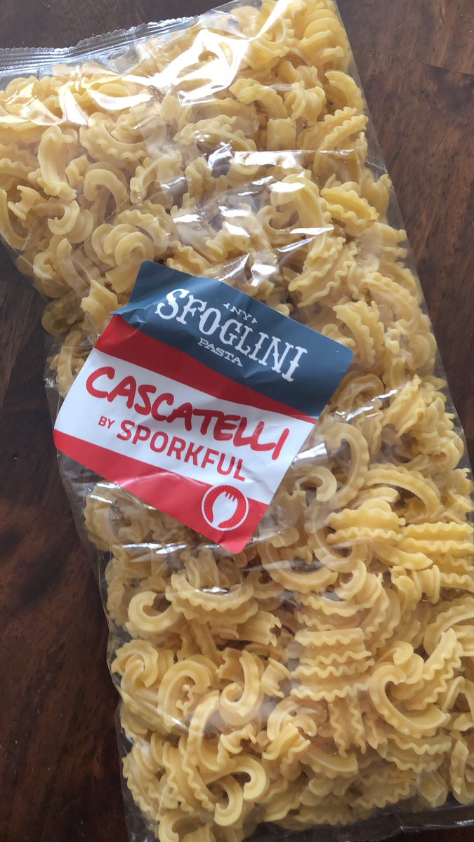 Layout_ultimate's tweet photo. My box of @sfoglini Cascatelli pasta just arrived!!! It was invented by Dan Pashman of @TheSporkful and featured on NPR’s @planetmoney Super excited to cook some up in the next few days. #sauceability #forkability #toothsinkability https://t.co/Y7eLRhTLto