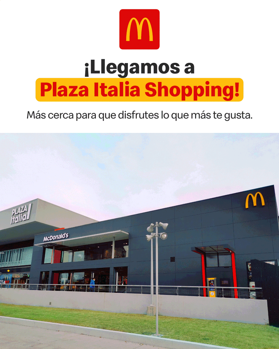 ¡Noticias deliciosas! 💥 Tu sabor preferido llegó a Plaza Italia Shopping 📍. Te esperamos también por #AutoMac, o pidiendo por #McDelivery 🛵. Además, ¡podés disfrutar de las delicias de #McCafé ☕️.