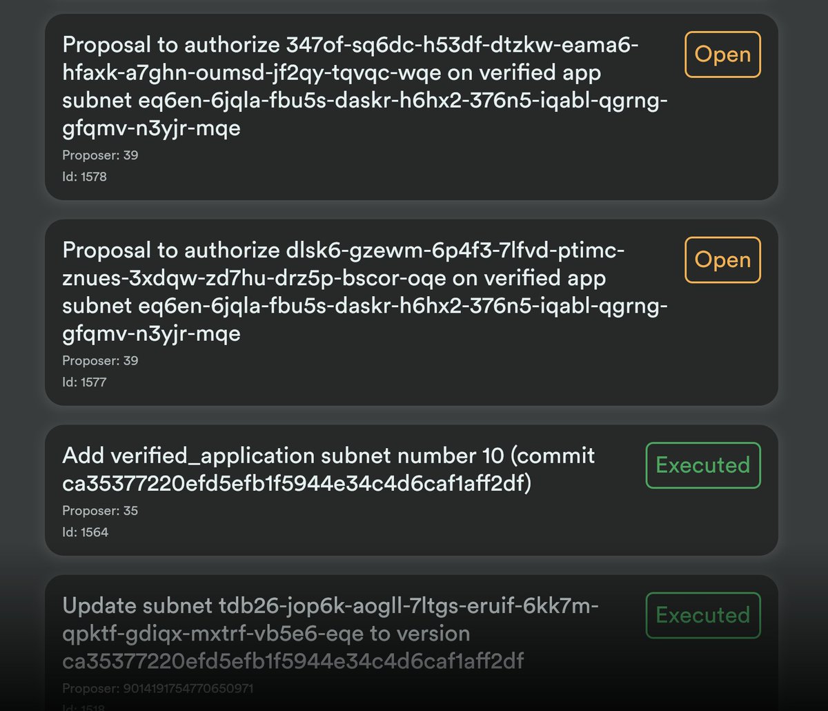 dominic_w's tweet image. Watch the Network Nervous System!

Total proposals executed:  1,587

The Internet Computer network is fully adaptive and self directed. This blockchain wants to succeed.

10. days. in.