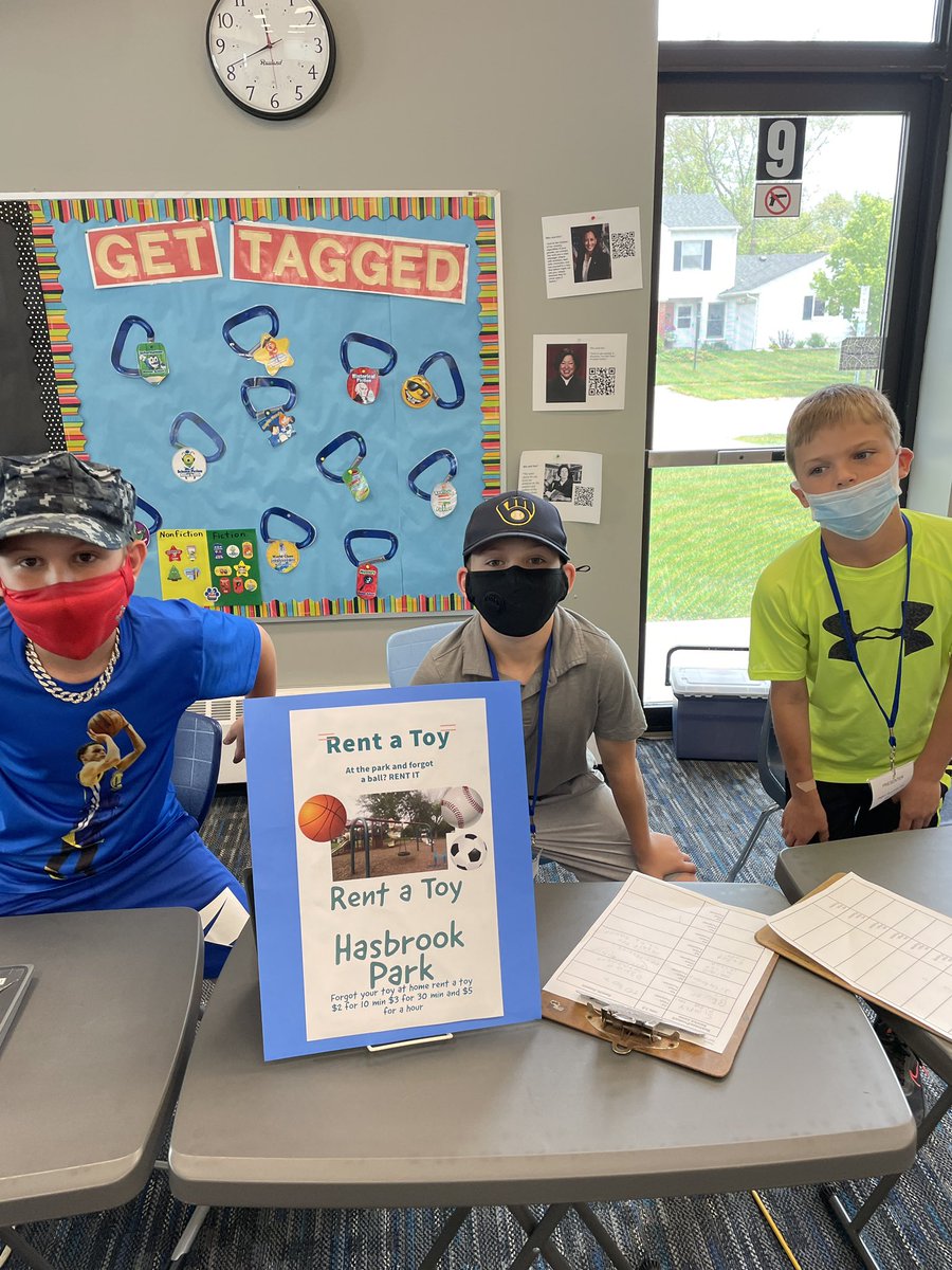 Our Cleo inspired Patton Business Fair was very lively today- thanks to Dr. Bein and Patton staff who dropped in to hear pitches and question our future business men and women! @ahsd25supt <a href="/AHSD25Patton/">Patton Elementary</a> <a href="/globalgoumas/">Mary Goumas</a> @MrsVincent4th