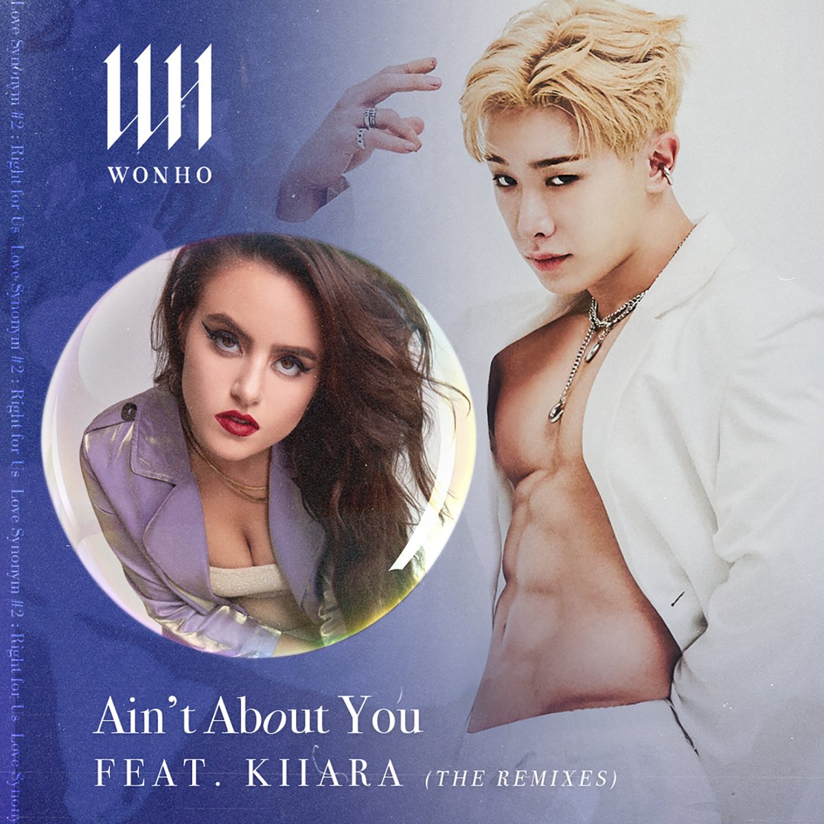 A four-song remix package of @official__Wonho and @Kiiara's 'Ain't About You' is scheduled to drop tonight at midnight ET. @TIDAL will have the songs in Master Quality Audio, look out for it #Wenee! Here's the HQ cover