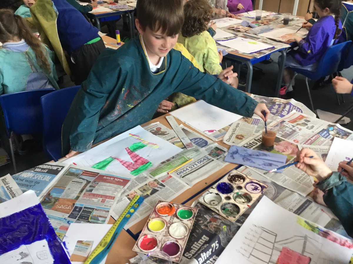 crontony3's tweet photo. In art, Year 3 have created their own paintings in the style of @JazzStanArt 🎨 https://t.co/z8Fn7Bbu6y