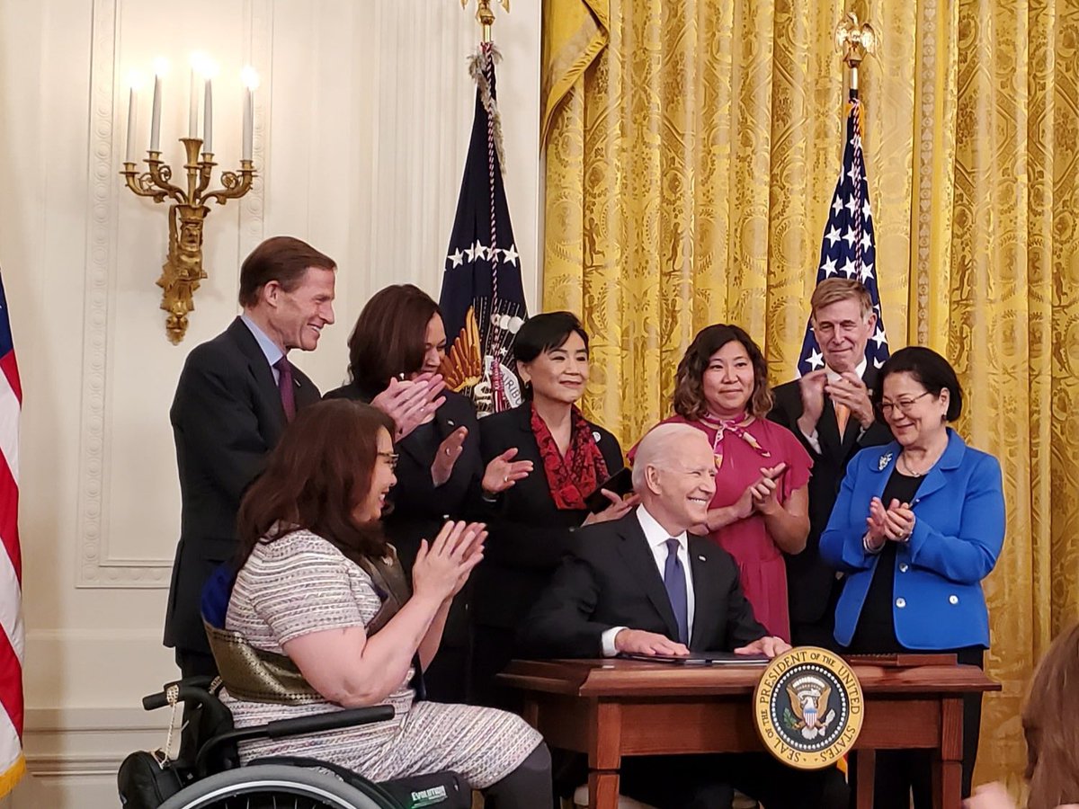 Proud to stand with my colleagues today to see the first step in stopping the rise in anti-Asian hate crimes signed into law.
 
Mahalo to <a href="/POTUS/">President Donald J. Trump</a> and <a href="/VP/">Vice President JD Vance</a> for your support of the COVID-19 Hate Crimes Act. Hate has no place in our country.