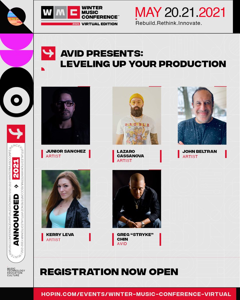 LIVE NOW w/ @Avid presents Leveling Up Your Production. @juniorsanchez @lazarocasanova @JBeltranMusic @stryke303 @KerryLeva Join the conversation: hopin.com/events/winter-…