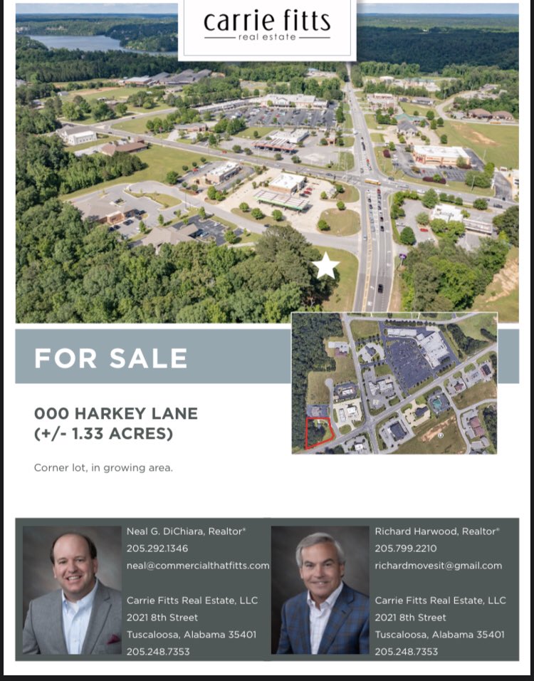 neal_dichiara's tweet image. Strong corner lot (1.33 acres) for sale in growing Tuscaloosa Market Area! Lots of possibilities!