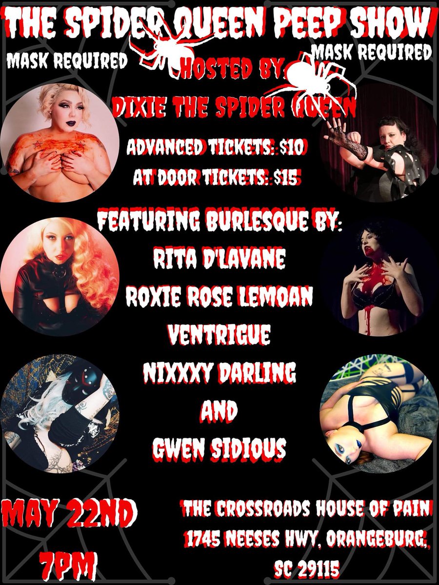 I am so excited to see this show this Saturday! Come see & enjoy the magic of Burlesque! #burlesque #orangeburgsc #horrorburlesque