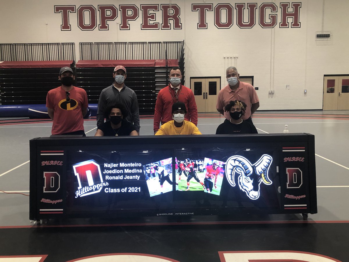 DurfeeAthletics's tweet image. Congratulations to Najier Monteiro, Ronald Jeanty, &amp;amp; Joedion Medina! All 3 have decided to continue their academic and football careers at Framingham State University. Today we held the celebratory signing with their teammates and coaches. @FRPSsupt @frps_durfee @FBCoachTBrown