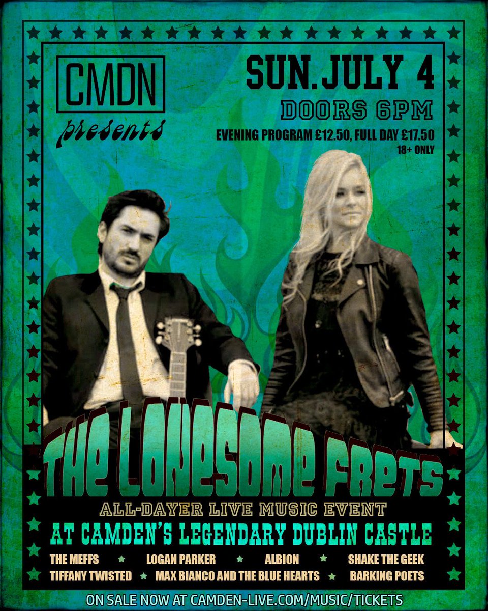 The Lonesome Frets (@lonesomefrets1) on Twitter photo We can’t wait to play at this all day event at the legendary Dublin Castle,Sun 4th July. Use promo code frets for a discount.We are in the evening session from 6 but come all day. So much good music.<a href="/cmdnlive/">camden-live</a> 
<a href="/RachaelWooding/">Rachael Wooding</a> 
shop.camden-live.com/buy/tickets/ We can’t wait to play at this all day event at the legendary Dublin Castle,Sun 4th July. Use promo code frets for a discount.We are in the evening session from 6 but come all day. So much good music.<a href="/cmdnlive/">camden-live</a> 
<a href="/RachaelWooding/">Rachael Wooding</a> 
shop.camden-live.com/buy/tickets/