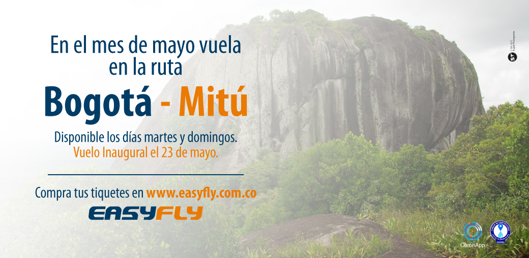 ClicAir_'s tweet photo. ✅Recuerda que este 📅23 mayo es nuestro primer vuelo en la ruta Bogotá - Mitú. 💲💳Compra ya tus tiquetes en💻 https://t.co/AA8AMbf2vX✅ https://t.co/JSol4lojMw