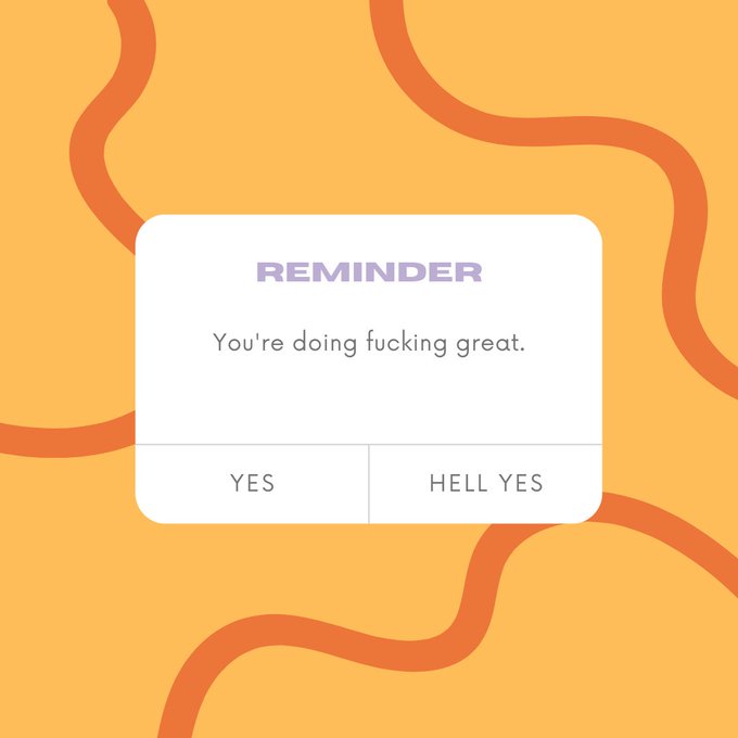 In case you forgot, you're doing BLEEPING great. Keep going! #communityovercompetition #survivalshouldntbealuxury<a href="/tag/communityovercompetition"class="tags"><span>#communityovercompetition</span></a><a href="/tag/survivalshouldntbe"class="tags"><span>#survivalshouldntbe</span></a>