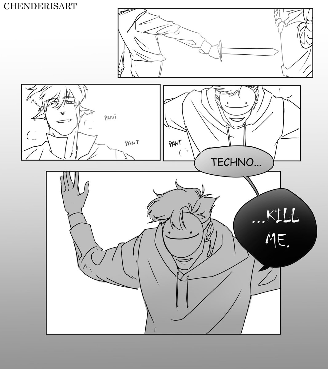 // blood , violence

regret, alternative ending.

1/3

#technobladefanart #dreamfanart #rivalstwt 