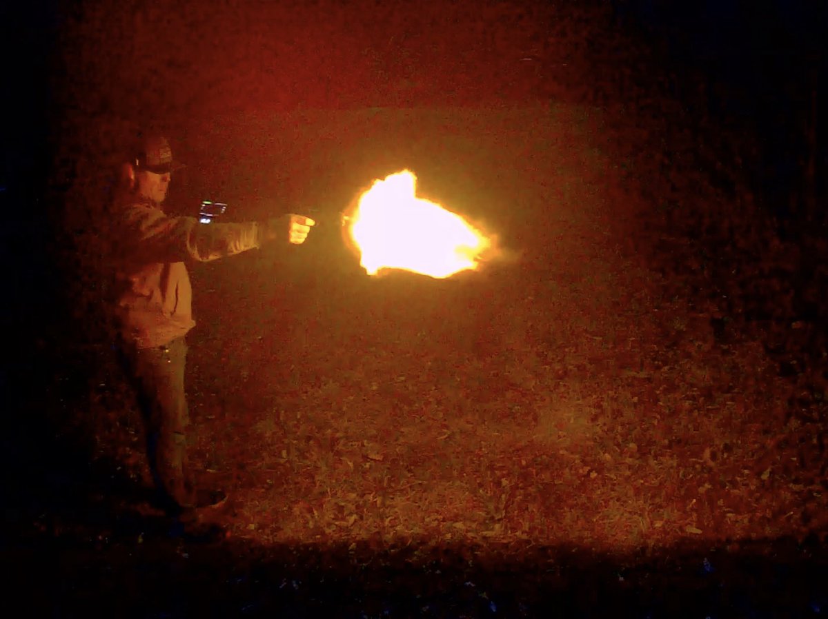 JerryLongley's tweet photo. @Guntalk listening to hour 3 and heard the guy talking about the 22TCM9R. I bought a RIA 1911 last year. It comes with a 9mm barrel and spring also. Here’s some photos of my son shooting last weekend and myself shooting at dusk. I promise that these are not photoshopped. https://t.co/V86u4H3Nts