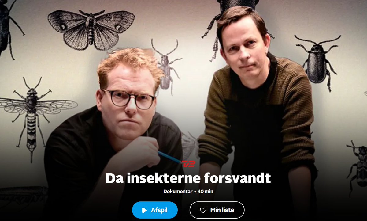 På søndag sker det: Danmark Redder Jord på <a href="/tv2danmark/">TV 2 Danmark</a> - et stort indsamlingsshow sammen med <a href="/naturfonden/">Den Danske Naturfond</a> til fordel for vildere #dknatur. Inden da SKAL I se dette meget fine program om insektkrisen! DEL MED ALLE! 😍 play.tv2.dk/programmer/dok… #biodiversitet #dkpol #rewilding