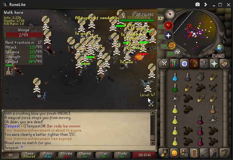 Clean action once more in the P2P wilderness for Tempest... 🤠

Thanks for the fight <a href="/Vengeance_OSRS/">Vengeance Clan</a> !

Full topic: tempest-rs.net/topic/4415-tem…