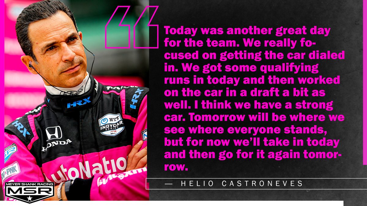 MeyerShankRac's tweet photo. Some more progress on track for Castroneves who rounds out the day P7 overall. 

Thoughts ⬇️

#DrivePink // #Indy500 // #INDYCAR https://t.co/H8JNRtgaDl