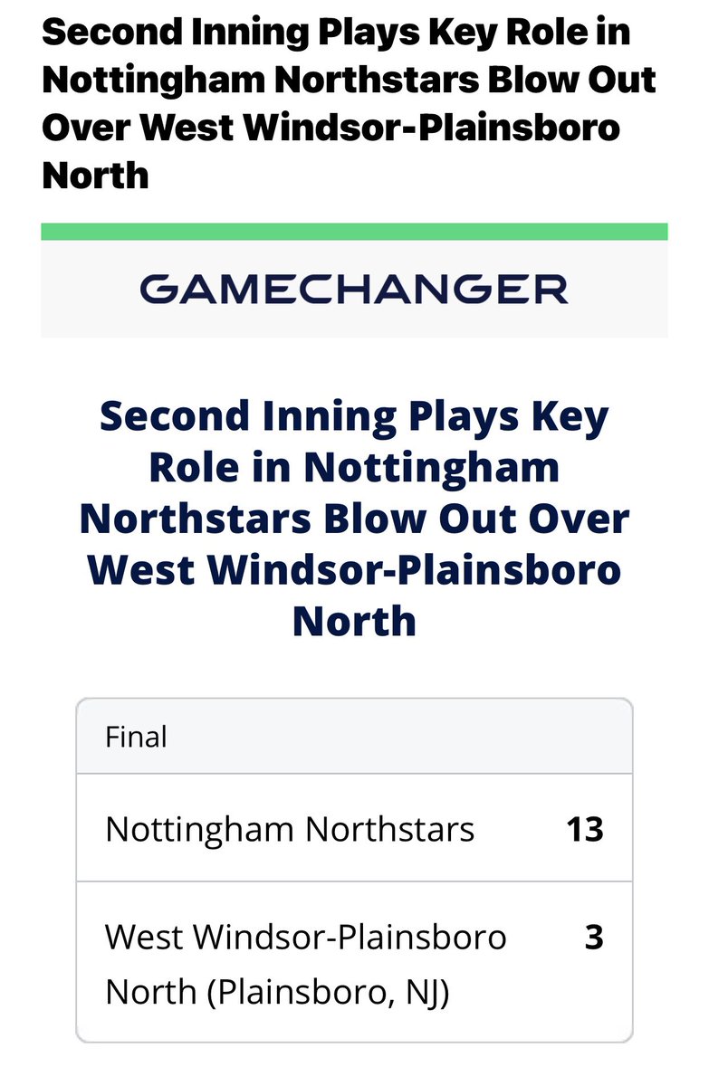 MrsDawnWhiteNHS's tweet image. ⚾️Great game to Coach Iacono and our NORTHSTAR baseball team on their 13-3 win over WWP-N!! @HTSD_Nottingham @BigDawgAD @Northstars_LMC @NottinghamNABC @CoachIacono @NosariRob