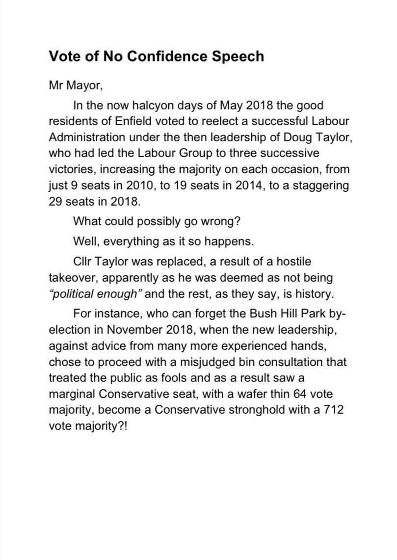 cllranderson's tweet photo. The speech I was unable to deliver at tonight’s no confidence vote because of the disgraceful filibustering tactics of the Labour Administration. https://t.co/joRNjI4e52