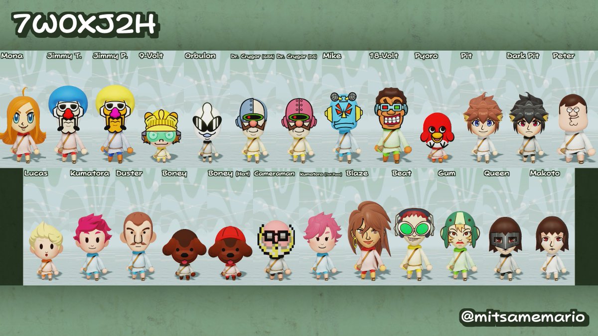 i've reached 100 miis created in miitopia!! heres all of them in