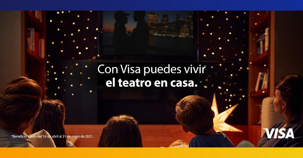 ¡Ahora el teatro también llega a tu 🏠! Ingresa a Joinnus.com.pe y obtén hasta un 30% de dscto* pagando con Visa. Válido del 18 de abril al 31 de mayo de 2021. *Aplican TyC, conócelos en vi.sa/PEPromociones. Consulta con tu banco los cargos asociados al uso de tu 💳.