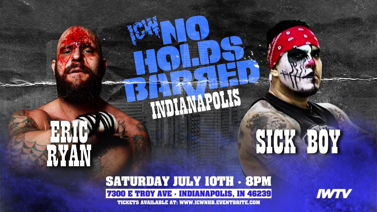 NHBTheChains's tweet photo. FIGHT ANNOUNCEMENT π
ERIC RYAN πΊπΈ vs
SICK BOY π²π½ β
Saturday July 10th LIVE! From The Marion County Fairgrounds in Indianapolis, Indiana 8PM Belltime
Tickets -
https://t.co/e2un0ZRKR2
Watch LIVE on IWTV! https://t.co/86feOdb1ej