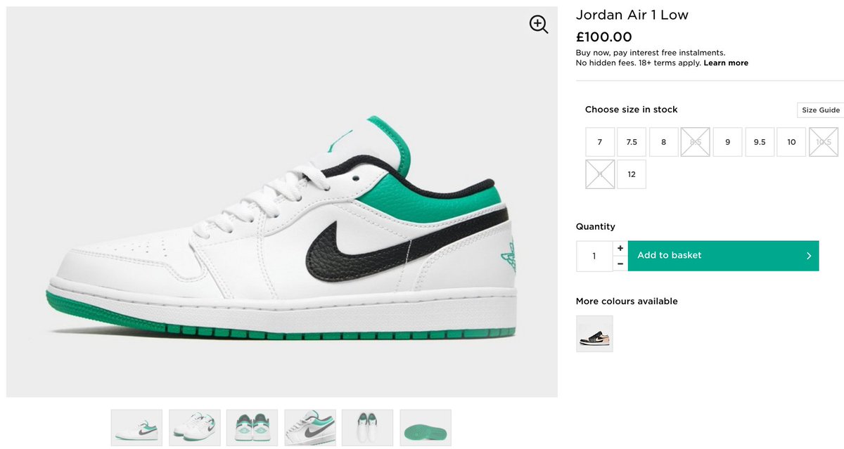 Ad: Air Jordan 1 Low 'White/Stadium Green' still available via JD Sports UK => tidd.ly/3byiaVl