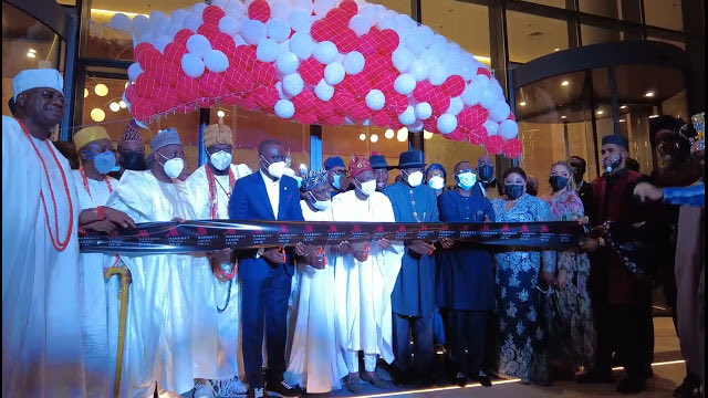 At the Grand Opening of the Lagos Marriott Hotel,Lagos on the 19th of May 2021....to God be the glory,a journey that commenced 7 years ago has finally taken off on the 7th of the year 2021....it has to be God🙏🙏🙏🙏🙏Thank you Lord for completion!