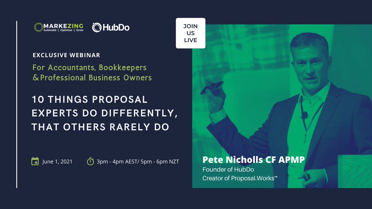 Calling all #Accountants, #Bookkeepers, and #Professionalservices Business Owners.
If you hate doing #businessproposals, be sure not to miss this EXCLUSIVE WEBINAR, we will uncover the #TopTips you should apply to your written proposals now.
hubs.li/H0NPJnG0