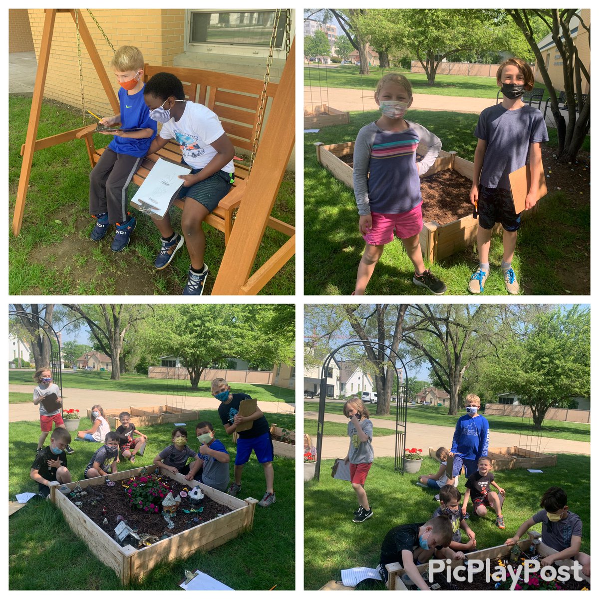 MrsRenner1's tweet photo. Final touches on the FES Garden! 🌸 Thank you @hsefoundation and FES🐯! https://t.co/fVZA94m9Px
