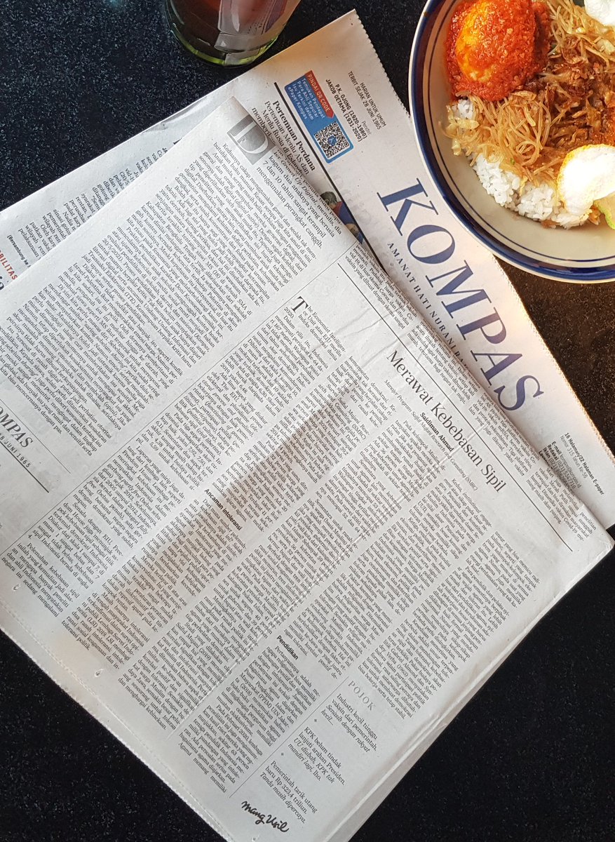 saidiman's tweet photo. Merawat kebebasan sipil. @hariankompas pagi ini. Silakan disruput.

#dailywithkompas https://t.co/TmYoHcK0fk