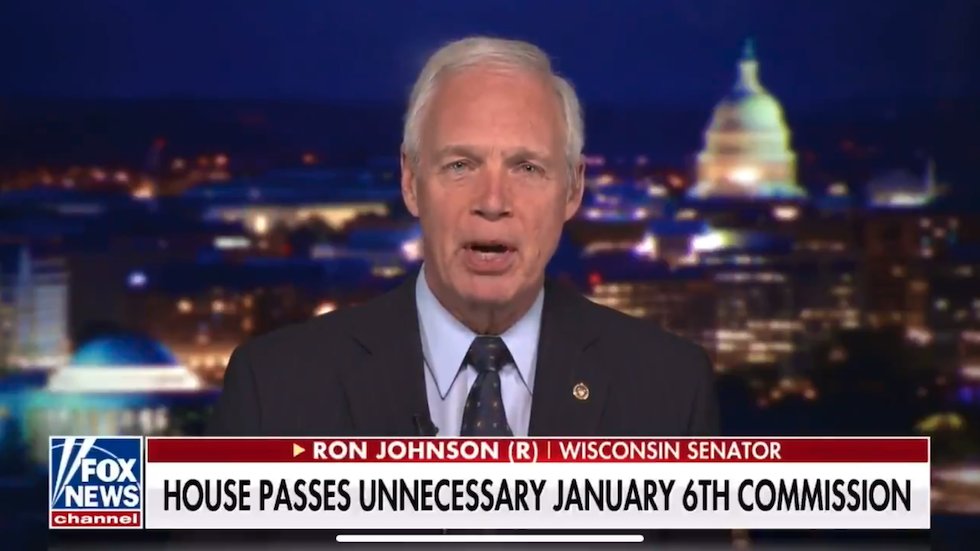 thehill's tweet photo. WATCH: Ron Johnson says Jan. 6 Capitol riot was a largely "peaceful protest" https://t.co/iHoCRin7lI https://t.co/b4bxUN3fAr