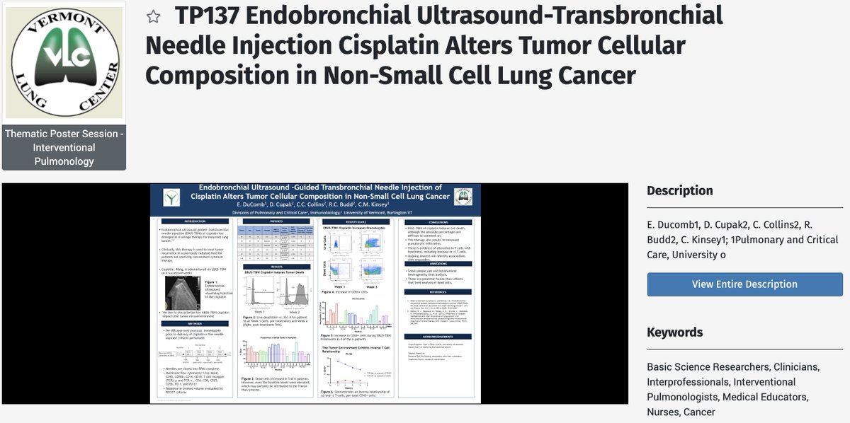 #UVMPCCM fellows with some great abstracts at #ATS2021 Great work Emily!