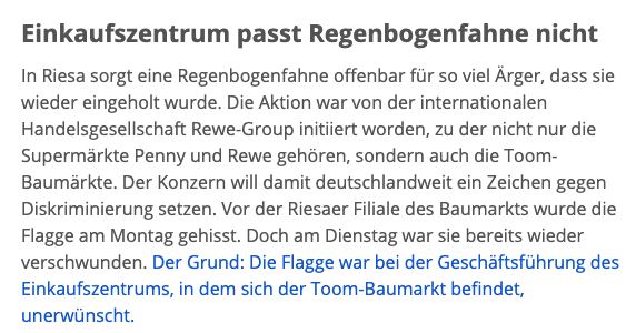 und so eine Nachricht in der #IDAHOBIT2021- Woche. 😑😑😑
Q: @saechsischeDE