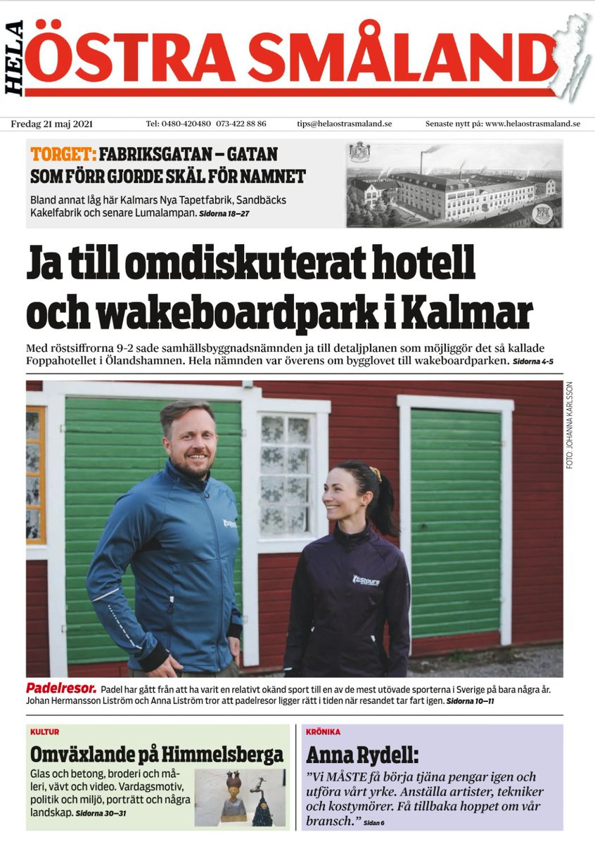 Veckans e-tidning ute nu! Foppahotellet🏨, padelresor🎾, Kvilleken🌳, Fabriksgatan på Torget🏭, Himmelsbergas vårsalong🎨, krönika av Anna Rydell🎭 och mycket mer! Prenumerant? TACK!👍 📰👓
e-tidning.helaostrasmaland.se
