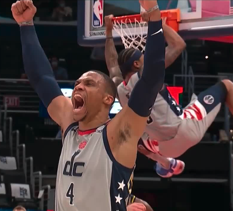 espn's tweet image. This shot of Russ and Beal 📈