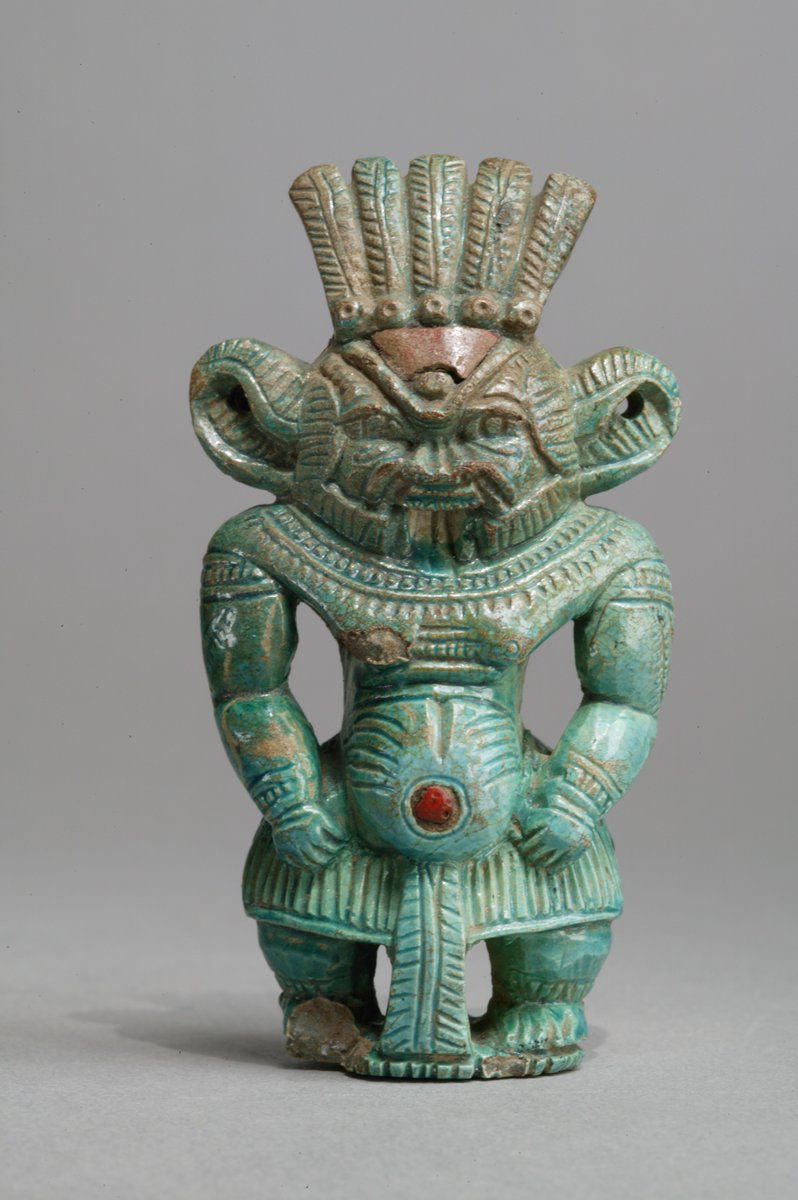 RobinEdgar's tweet photo. @met_egyptianart I have long thought that the #iconography of Bes incorporates #SolarEclipseSymbolism. This depiction of Bes, with a red solar disk as his navel, only serves to validate & reinforce this "hypothesis".
Bes is a type of #gorgon.
#Eclipsology #Egyptology #Egypt #TotalSolarEclipses https://t.co/xL7AC0zFwn