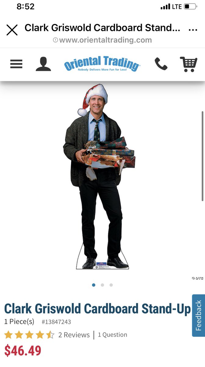 Hayybales's tweet photo. Monthly check-in to see if this cardboard cut out is on sale so I can prank my husband in December. https://t.co/MMwKK7KFqv
