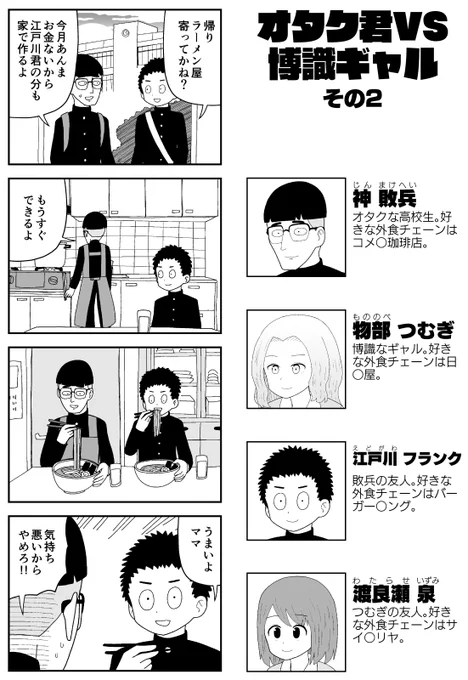 単行本化スピードの観点から、今後は、4コマの1本目だけキャラ紹介欄を収録するスタイルを考えています 