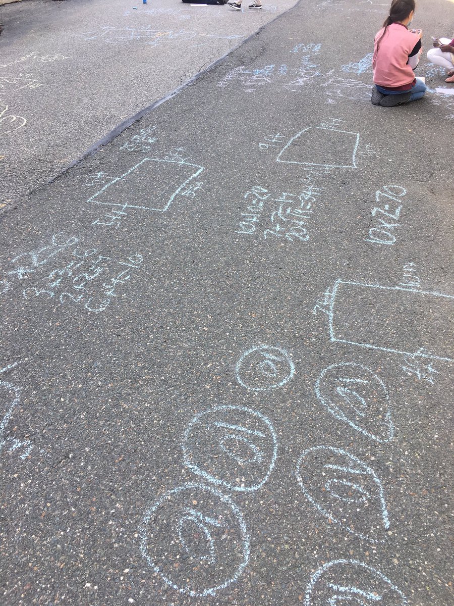Third graders had a great time finding the area and perimeter of rectangles outside today! @bbcps