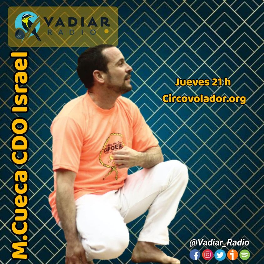 circovolador's tweet photo. Ya está al aire @RadioVadiar acompáñalos a conocer a Mestre Cueca de CDO y sobre la Capoeira en Israel. ¿A ti qué te gustaría saber?  Por https://t.co/DAcbTfBHd4 https://t.co/FHlvM0Lwyw