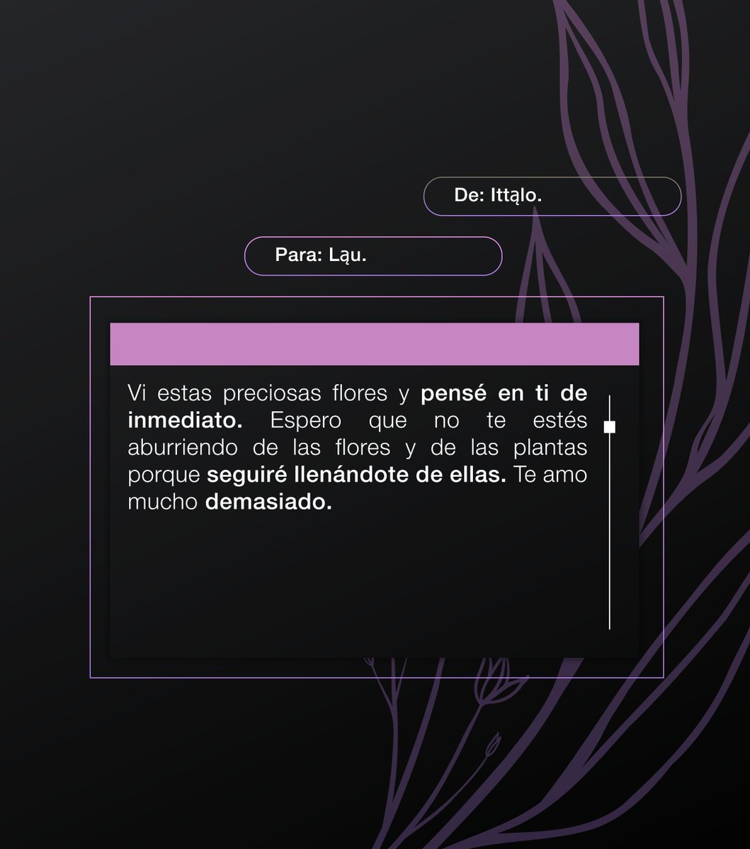⠀⠀⠀⠀⠀💐:
Lumière tiene una entrega especial para ti.
 ⠀⠀⠀⠀⠀⠀⠀⠀⠀  ────
Para: @princesaTulipan 
 De: @tristezaenpoema