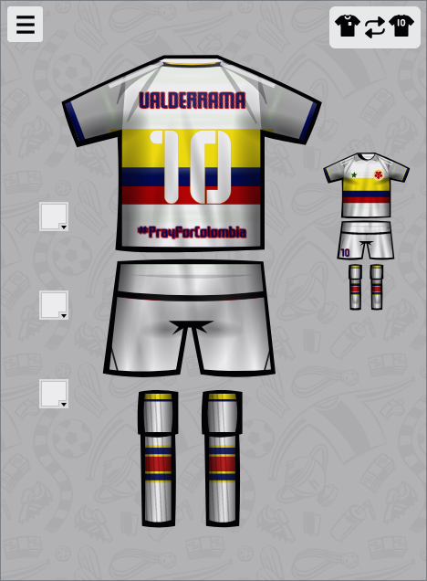 Estos son los nuevos kits (uniformes) HOME y AWAY que estrenará nuestra Selección Colombia de <a href="/Hattrick/">Hattrick</a>. Se utilizarán desde la próxima Copa América NT. La U21 también adoptará estos kits.

#LetsPlayHattrick
#VamosCOLOMBIA