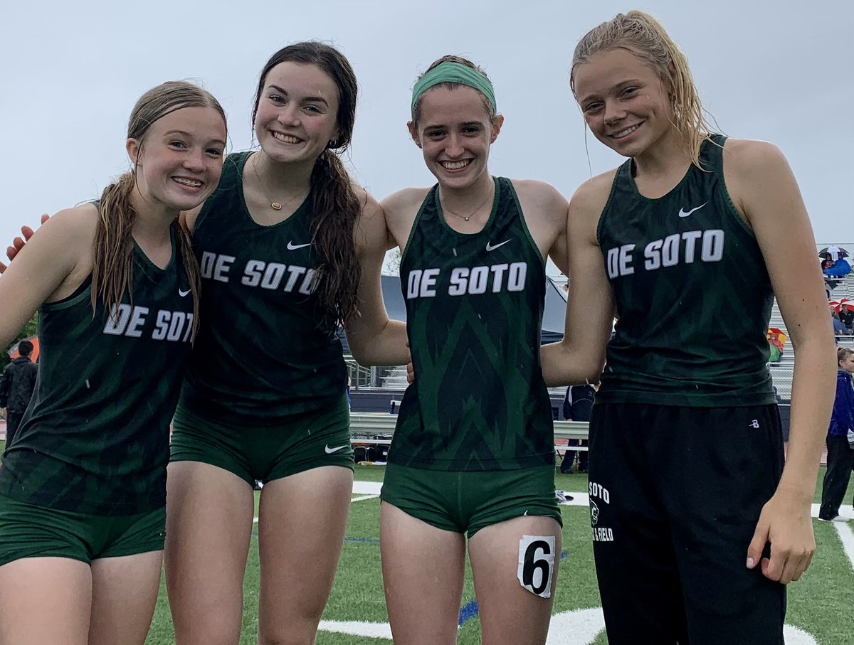 Girls 4x100 runs their fastest time of the season at 50.96 to qualify for State! K. Wedel, H. Henderson, S. Moss, K. Waite!