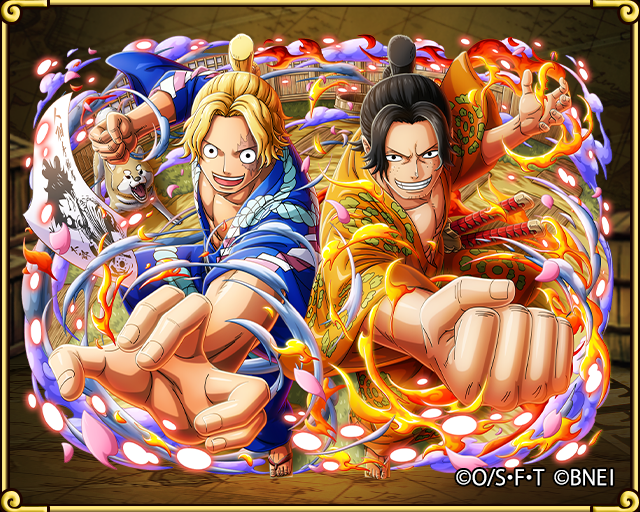 One Piece トレジャークルーズ 在 Twitter 上 新キャラ情報 5 22より開催の 海賊同盟絆決戦スゴフェス ピックアップタイプ祭 で新登場するボイス付きの超スゴいヤツをご紹介 着物姿に身を包んだ エース サボ 楽しいなァ サボ ああ へへっ