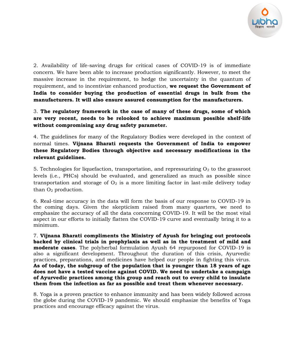 jayantss66's tweet image. @Vibha_India welcomes the government’s decision to increase the interval to 12 weeks from existing 6 to 8 weeks between the first and second doses of Covishield vaccine @drharshvardhan @DeptHealthRes @MoHFW_INDIA @PMOIndia @IndiaDST @CSIR_IND