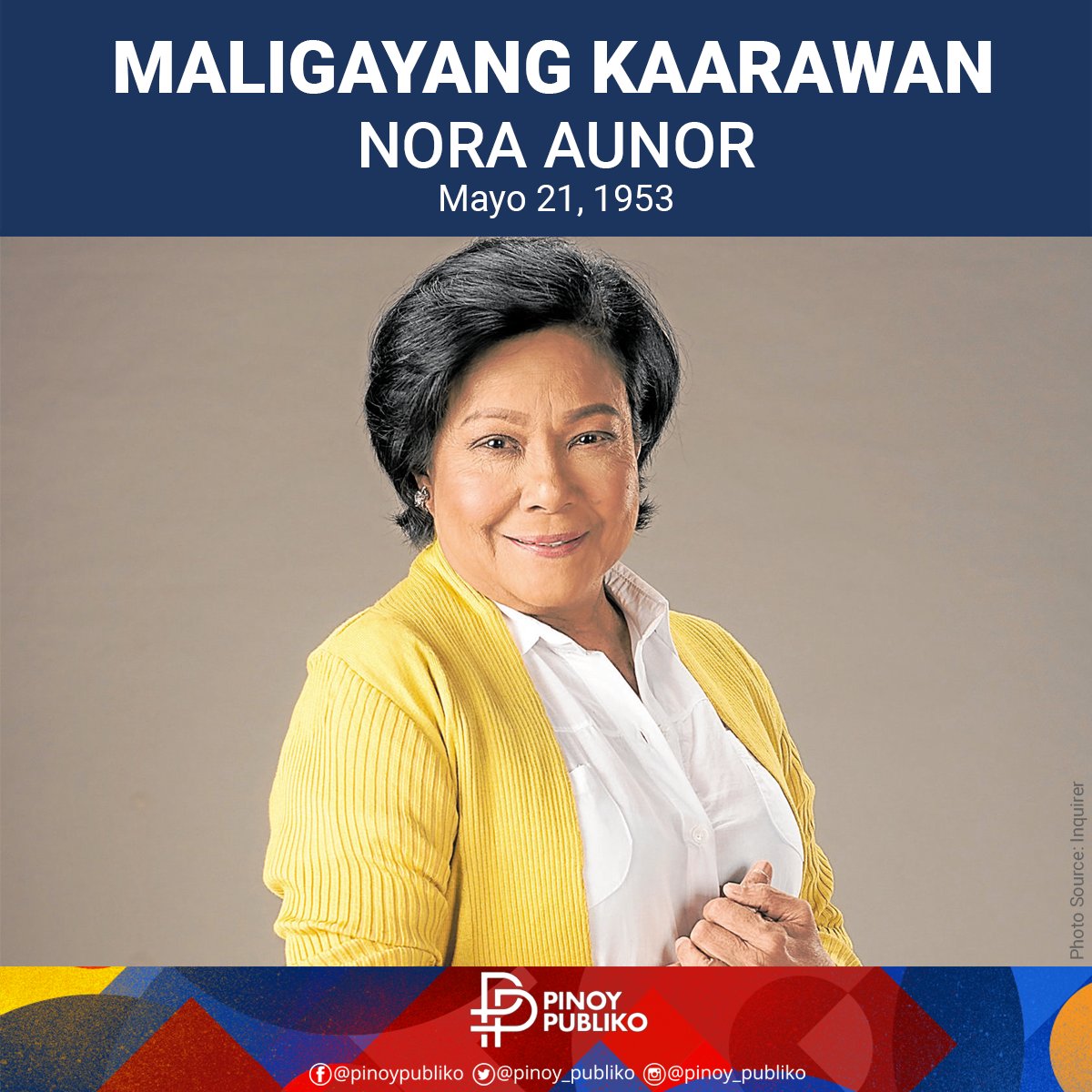 Happy birthday to the great actress

Ms. Nora Aunor 